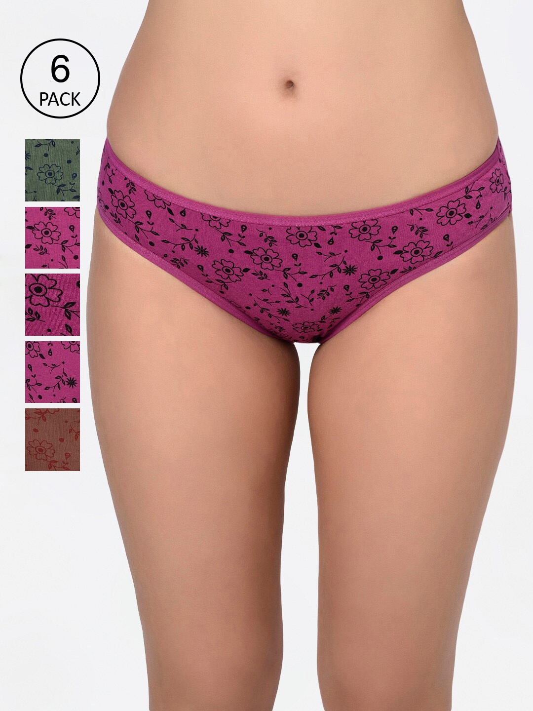 Bodycare Women Pack Of 6 Assorted Hipster Briefs 8568B-6PCS