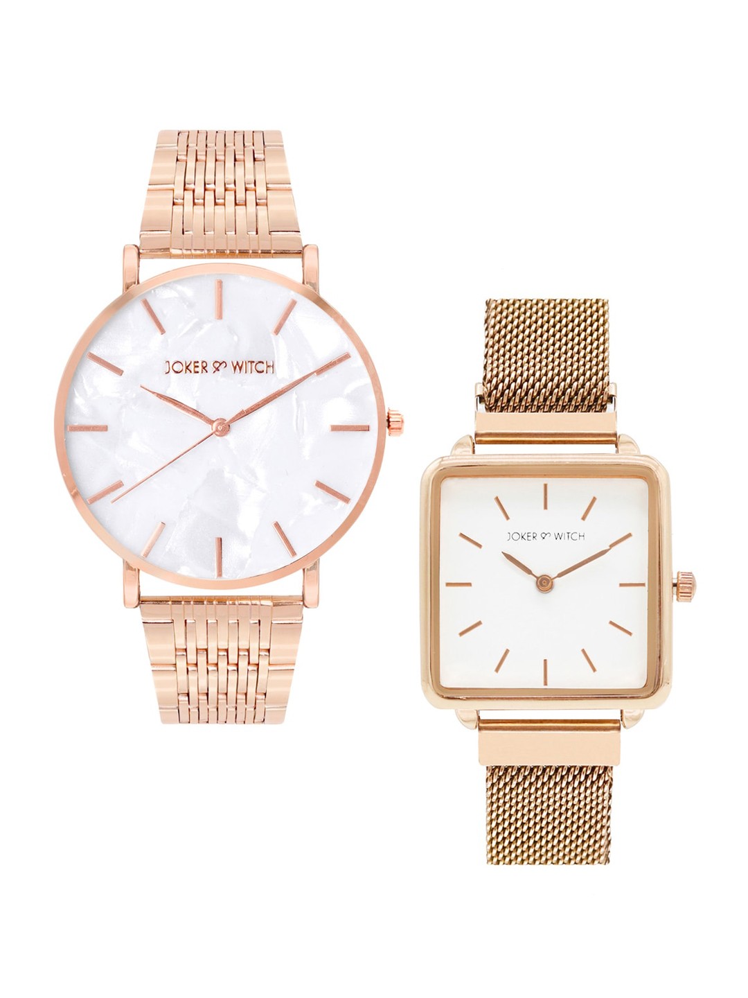 

JOKER & WITCH Rose Gold-Toned & White Jane Eyre & Rochester Couple Watch Gift Set JWCW165