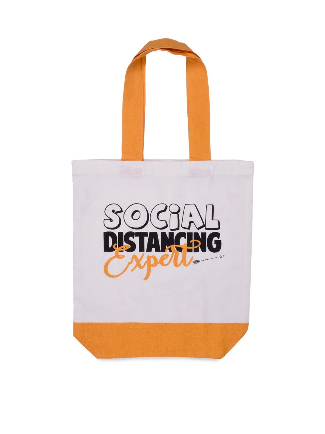 

Doodle Cotton Happy Loner Tote Bag, White