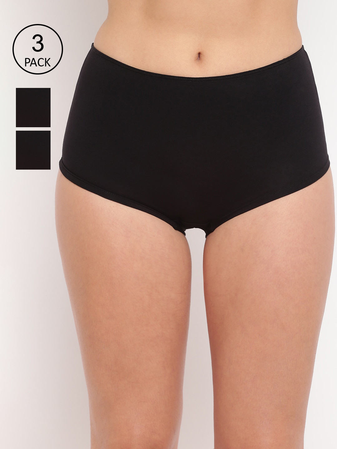 

BASIICS by La Intimo Women Pack Of 3 Black Solid Boyshorts BS11B3G0W0