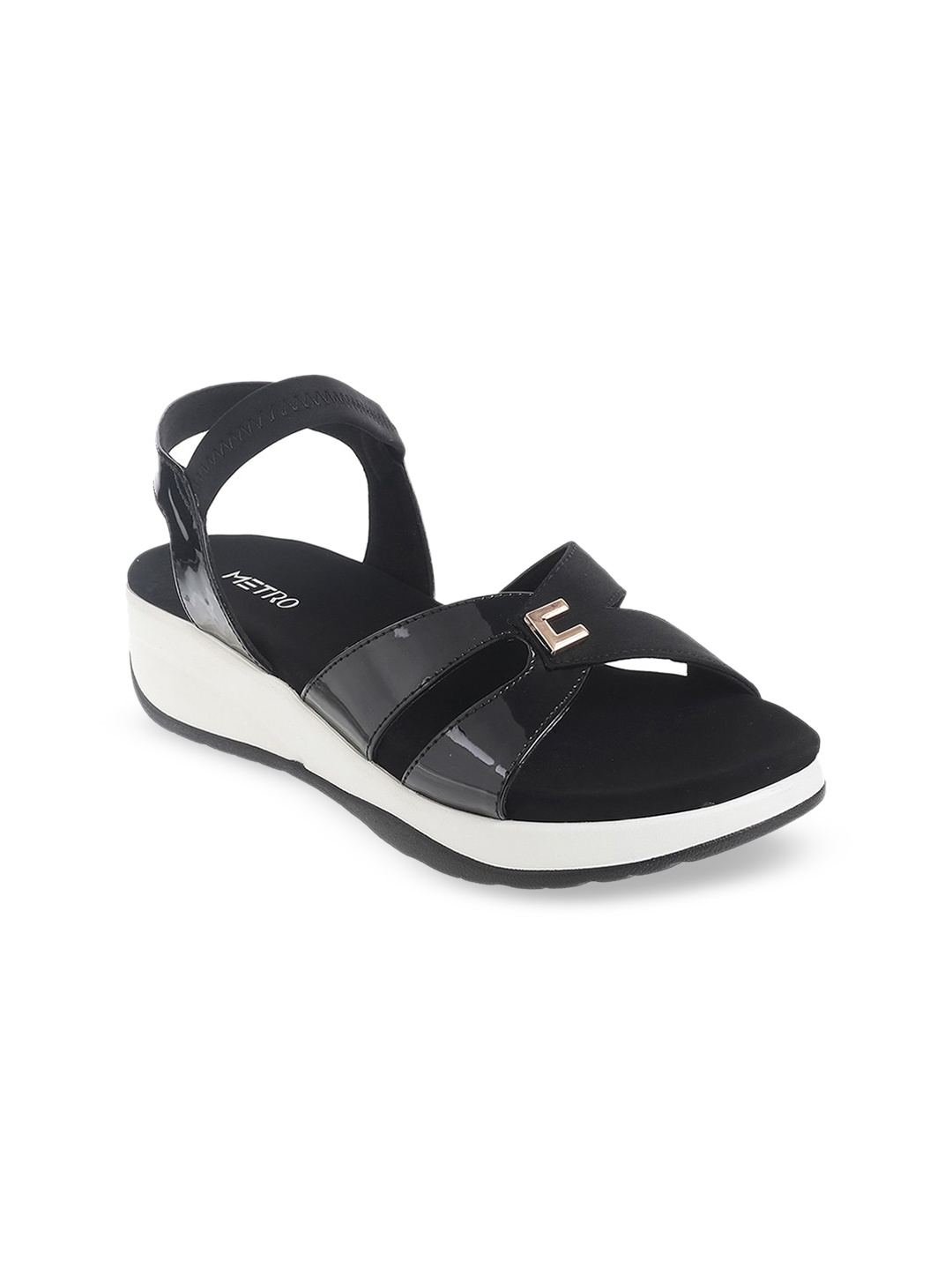 

Metro Women Black Solid Sandals