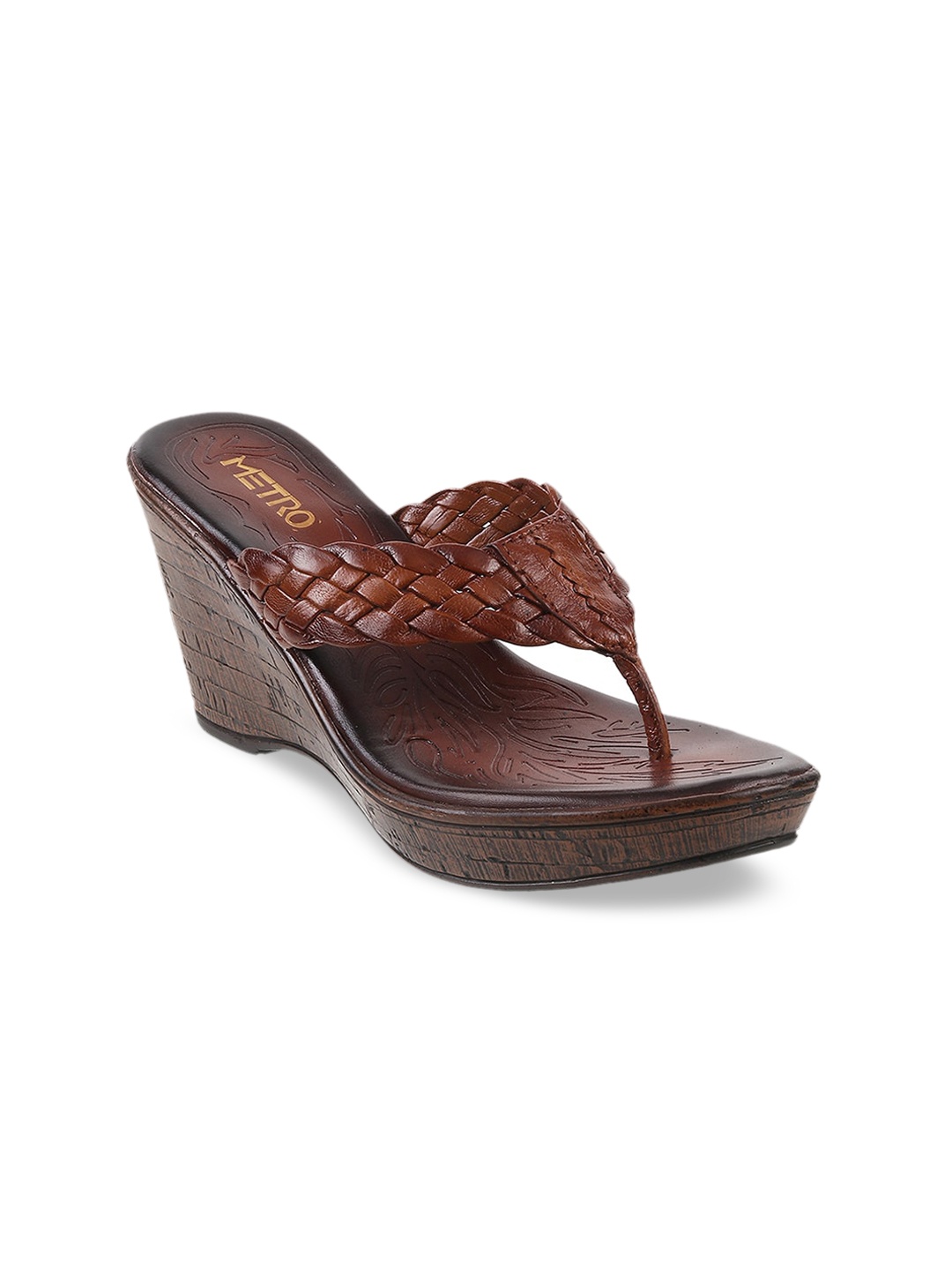 

Metro Women Tan Brown Solid Sandals
