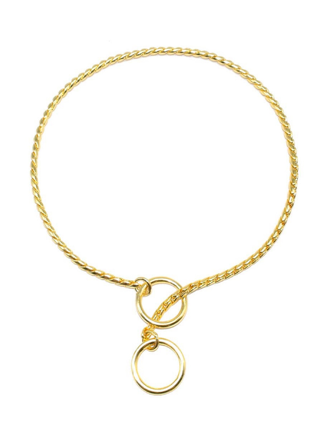 

PETS EMPIRE Gold-Plated Self Design Snake Chain Choker Dog Collar