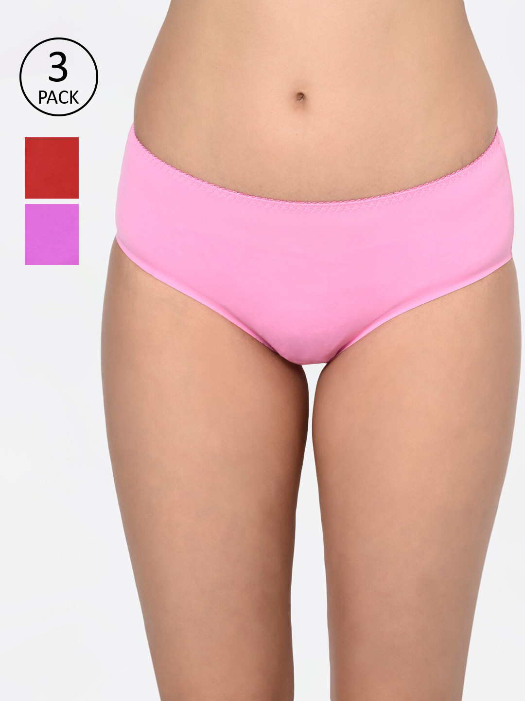 

Bodycare Women Pack of 3 Seamless Assorted Hipster Briefs Pb03 C