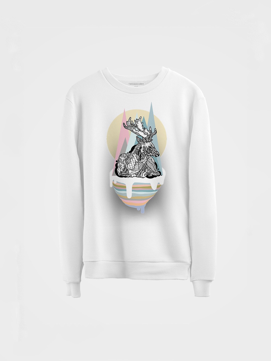 

THREADCURRY Kids White Printed Sweatshirt