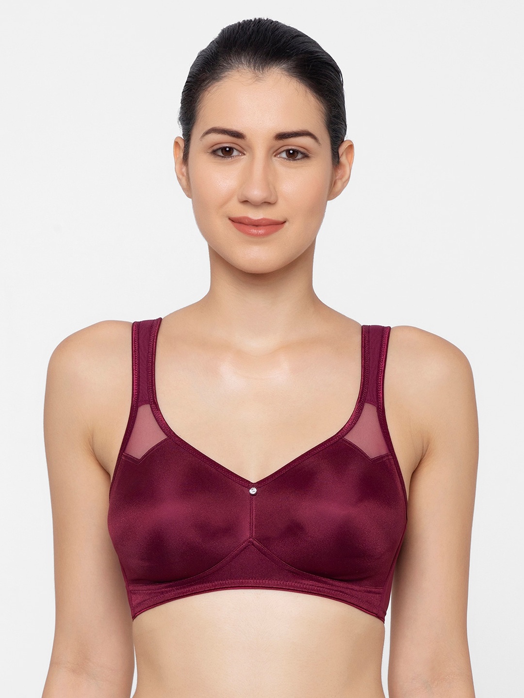 

Triumph Minimizer 121 Wireless Non Padded Comfortable High Support Big Cup Bra, Burgundy