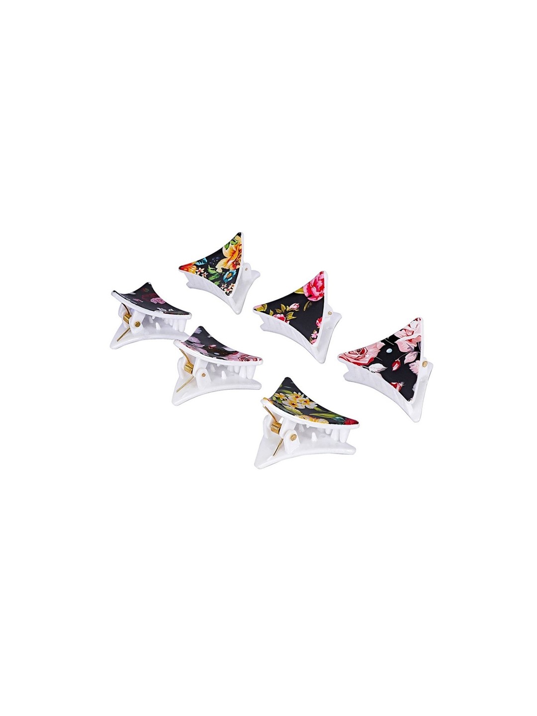 

AccessHer Women Set Of 6 Multicoloured Acrylic Claw Clips, Multi