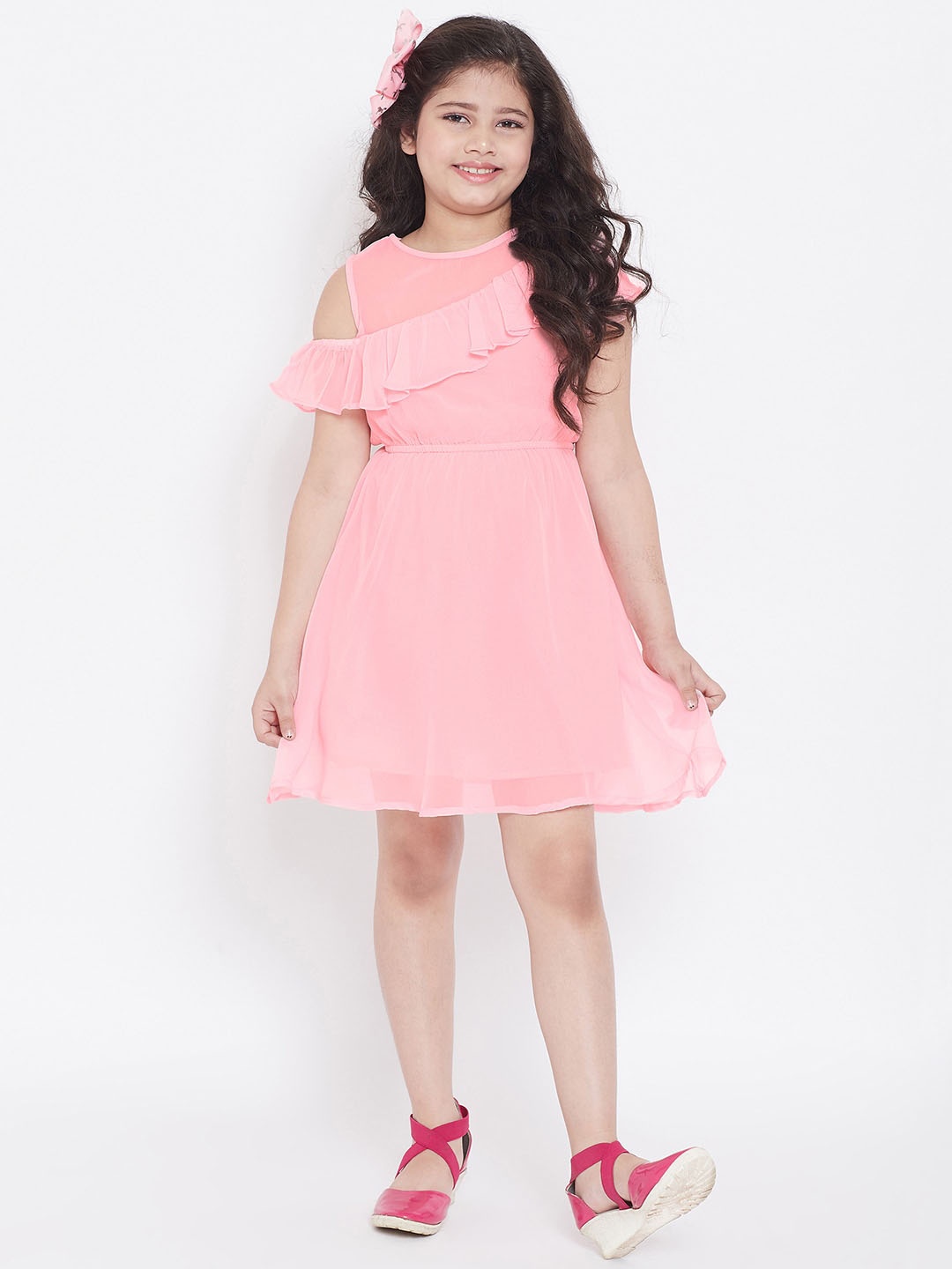 

Stylo Bug Girls Pink Solid A-Line Dress