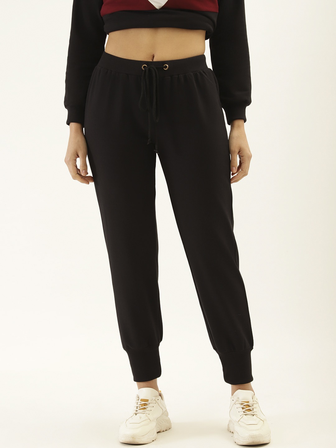 

Laabha Women Black Solid Slim-Fit Joggers