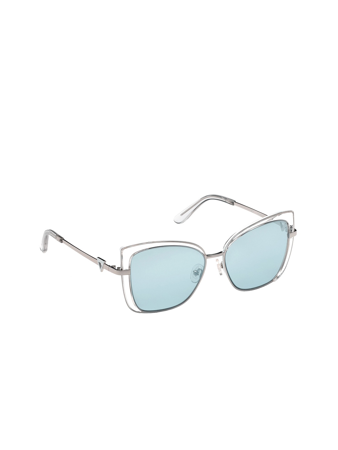 

GUESS Women Blue Cateye Sunglasses GU7633 56 26X