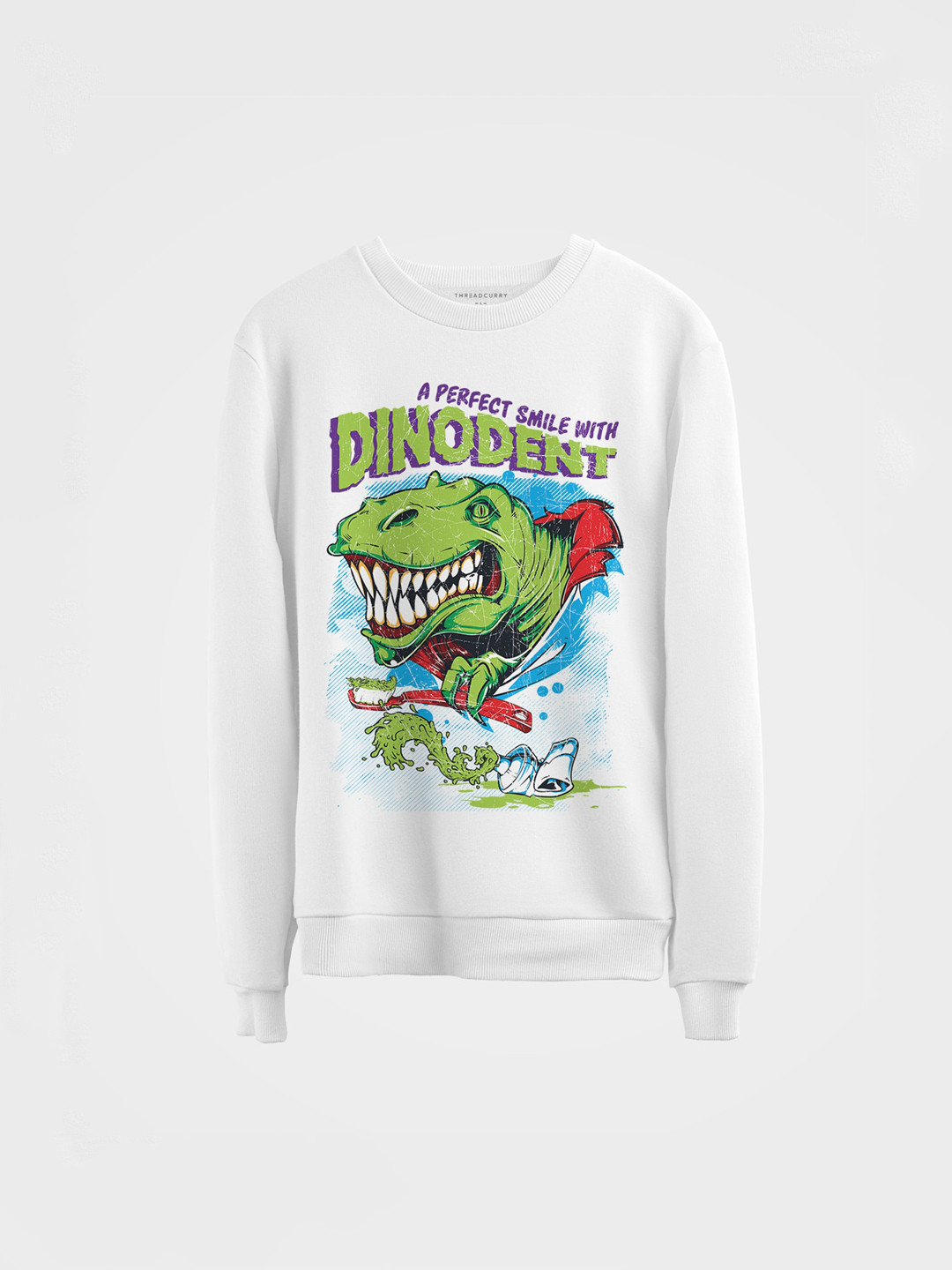 

THREADCURRY Kids White Printed Sweatshirt