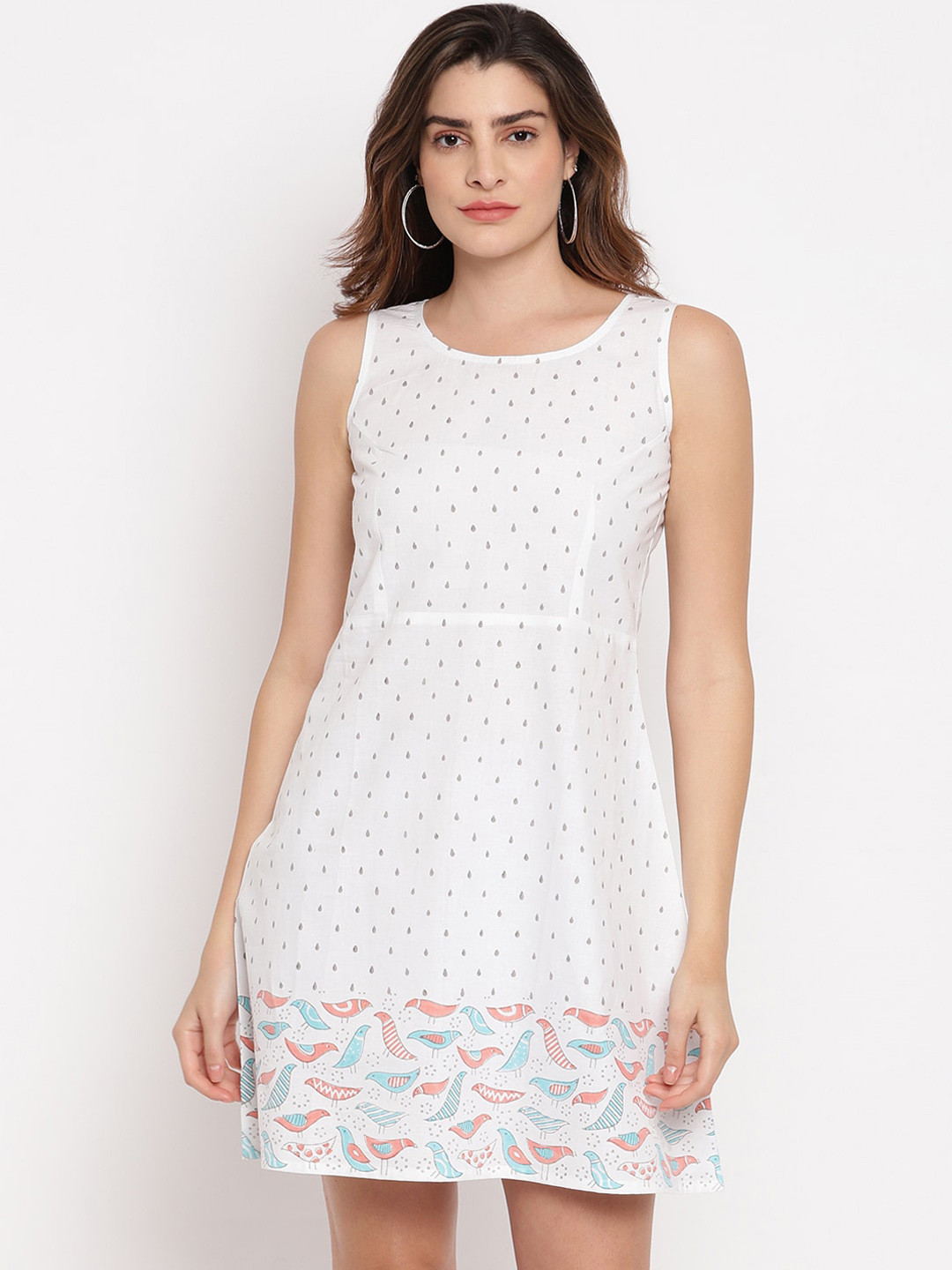 

Marc Loire Women White Printed A-Line Dress