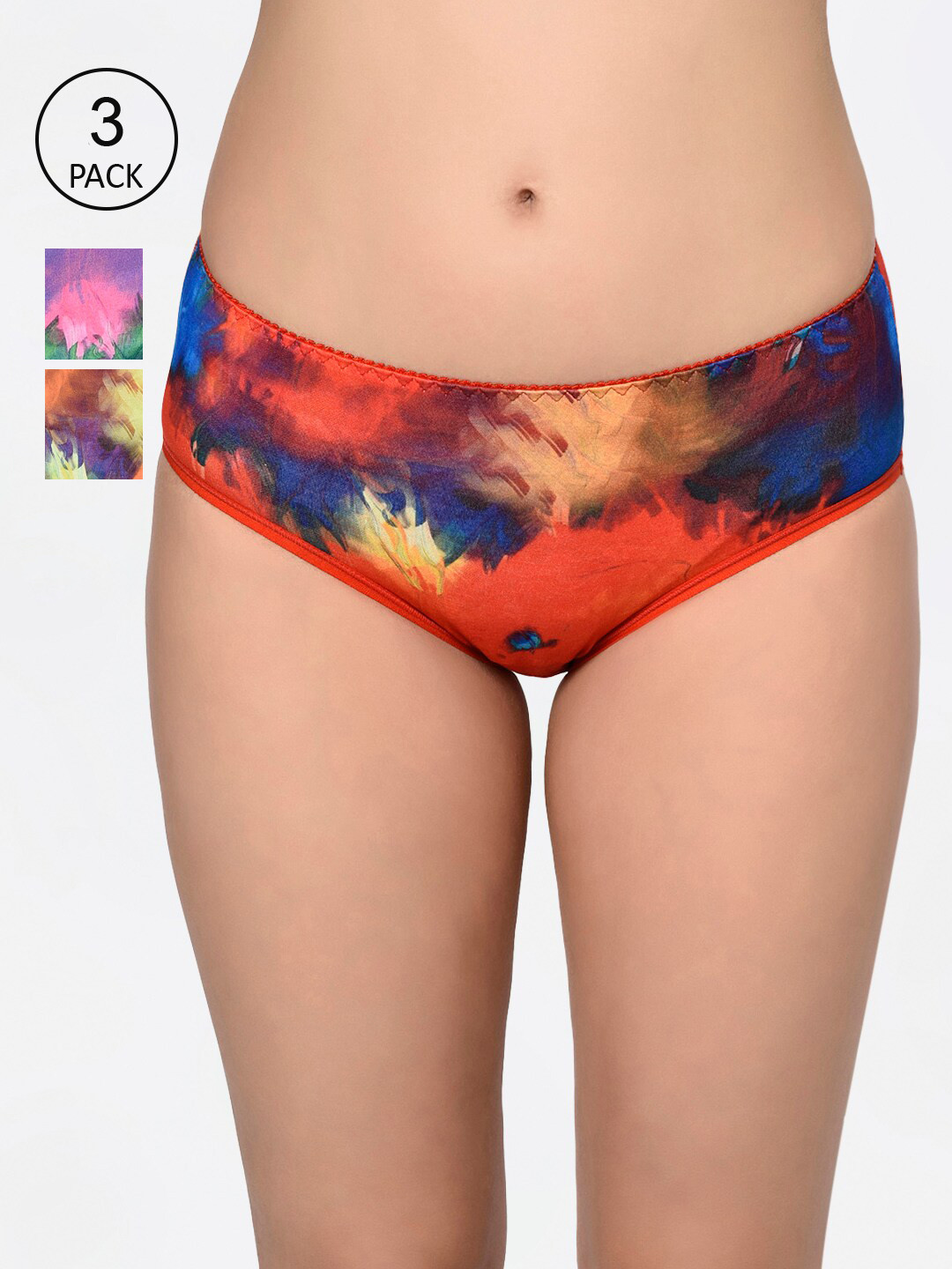 

Bodycare Women Pack Of 3 Assorted Hipster Briefs-9009