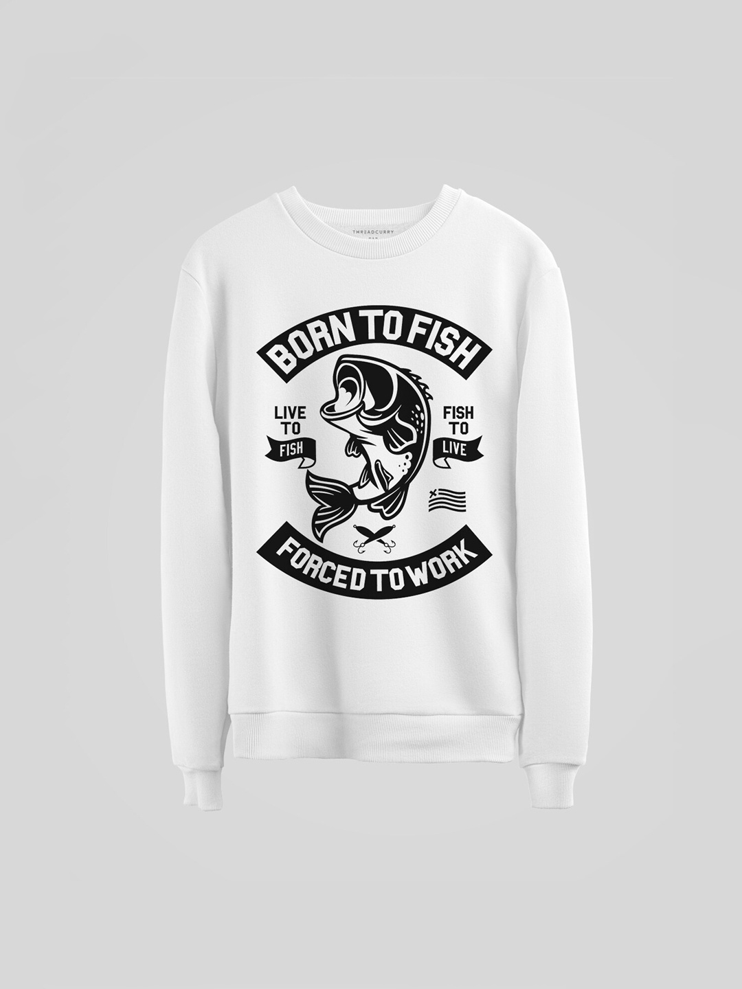 

THREADCURRY Kids White Printed Sweatshirt