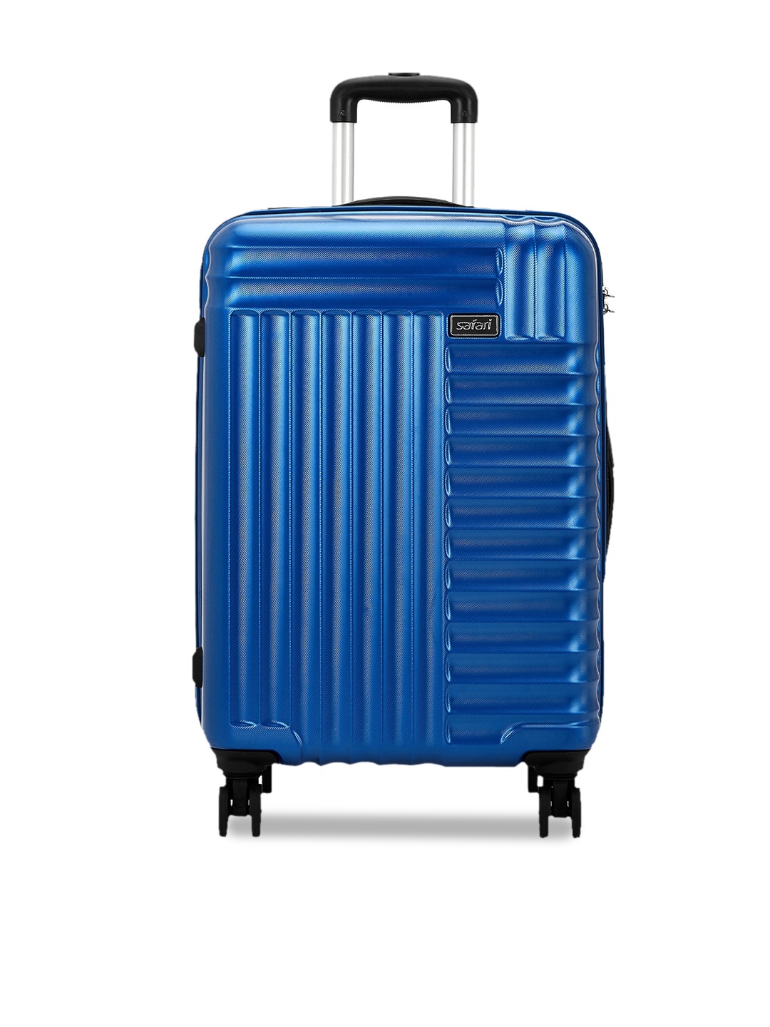 

Safari Blue Textured Hard-Sided Large Trolley Suitcase