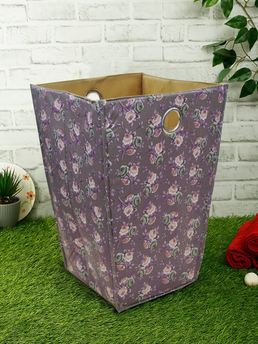

BIANCA Purple & Pink Printed Foldable Laundry Basket