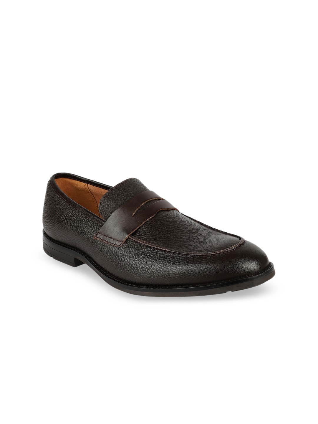 

Clarks Men Brown Leather Solid Loafers