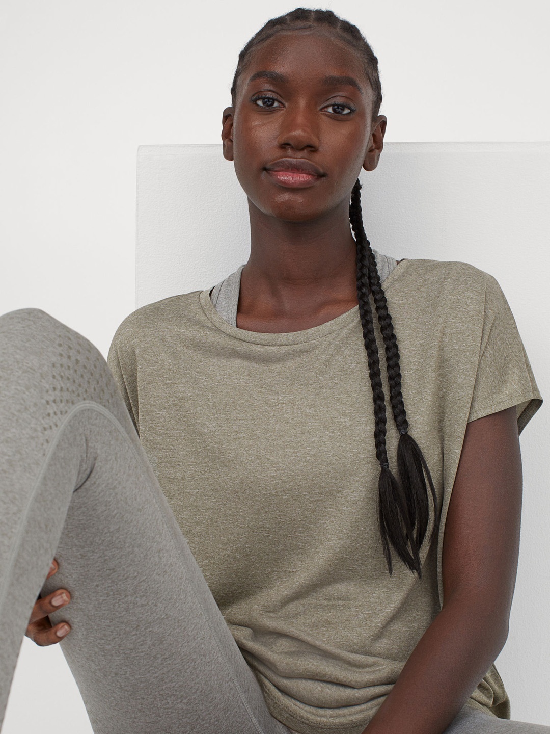

H&M Women Green Solid Sports Top