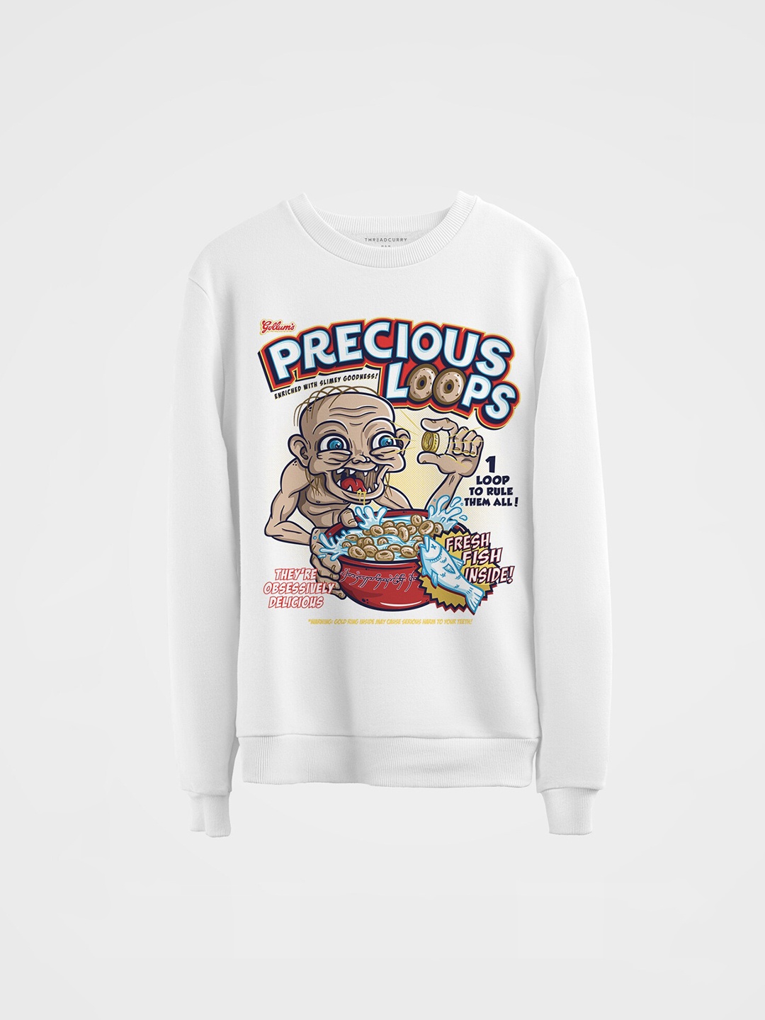 

THREADCURRY Kids White Printed Sweatshirt