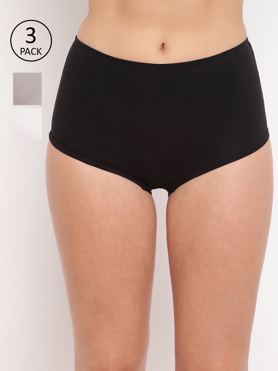 

BASIICS by La Intimo Women Pack Of 3 Solid Boyshorts-BS11B1G1W1, Black
