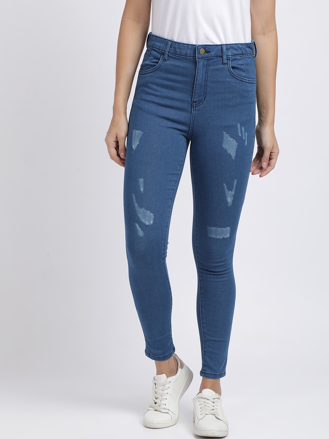 

IVOC Women Blue Skinny Fit High-Rise Mildly Distressed Stretchable Jeans