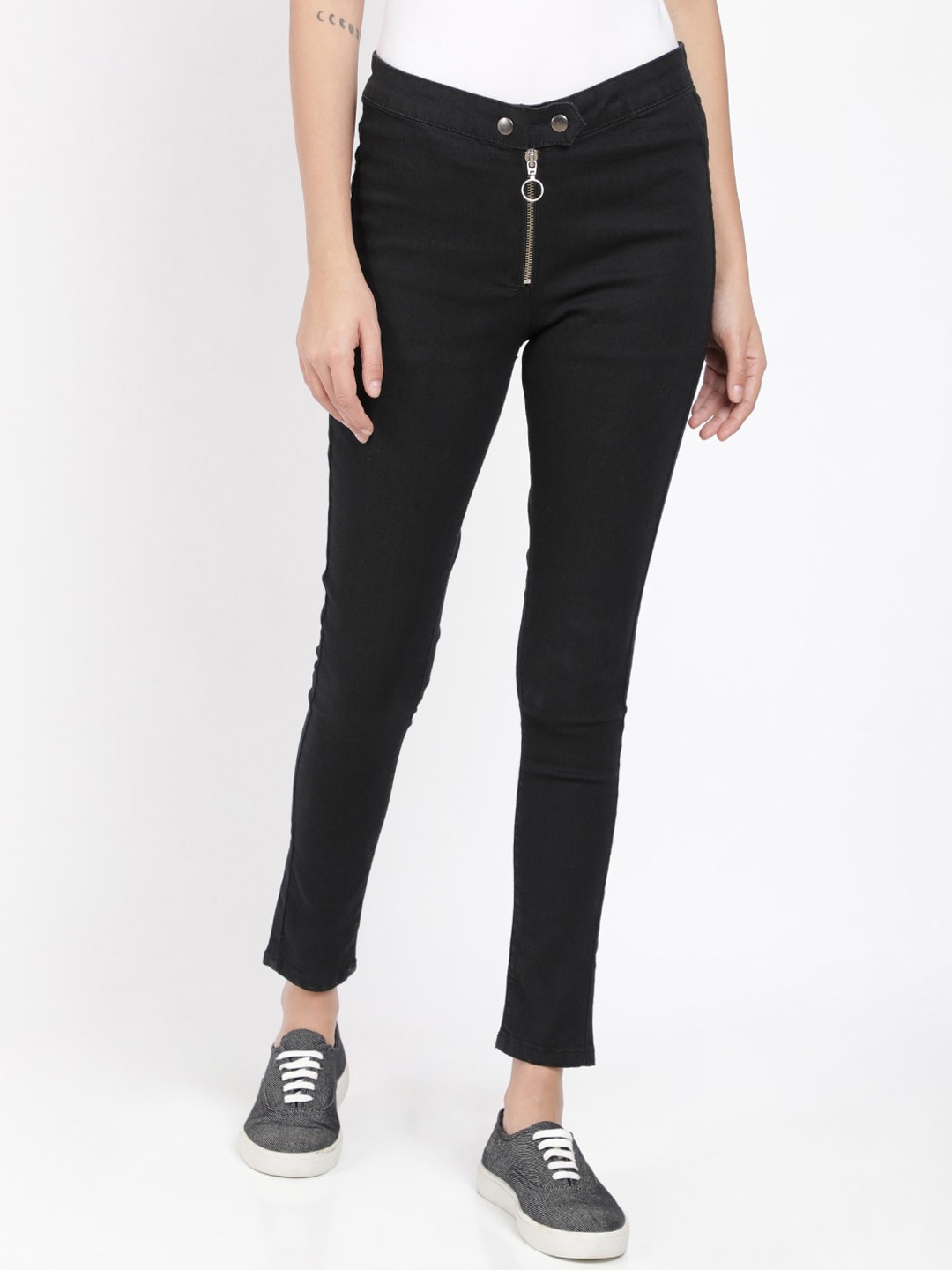 

IVOC Women Black Skinny Fit High-Rise Clean Look Stretchable Jeans