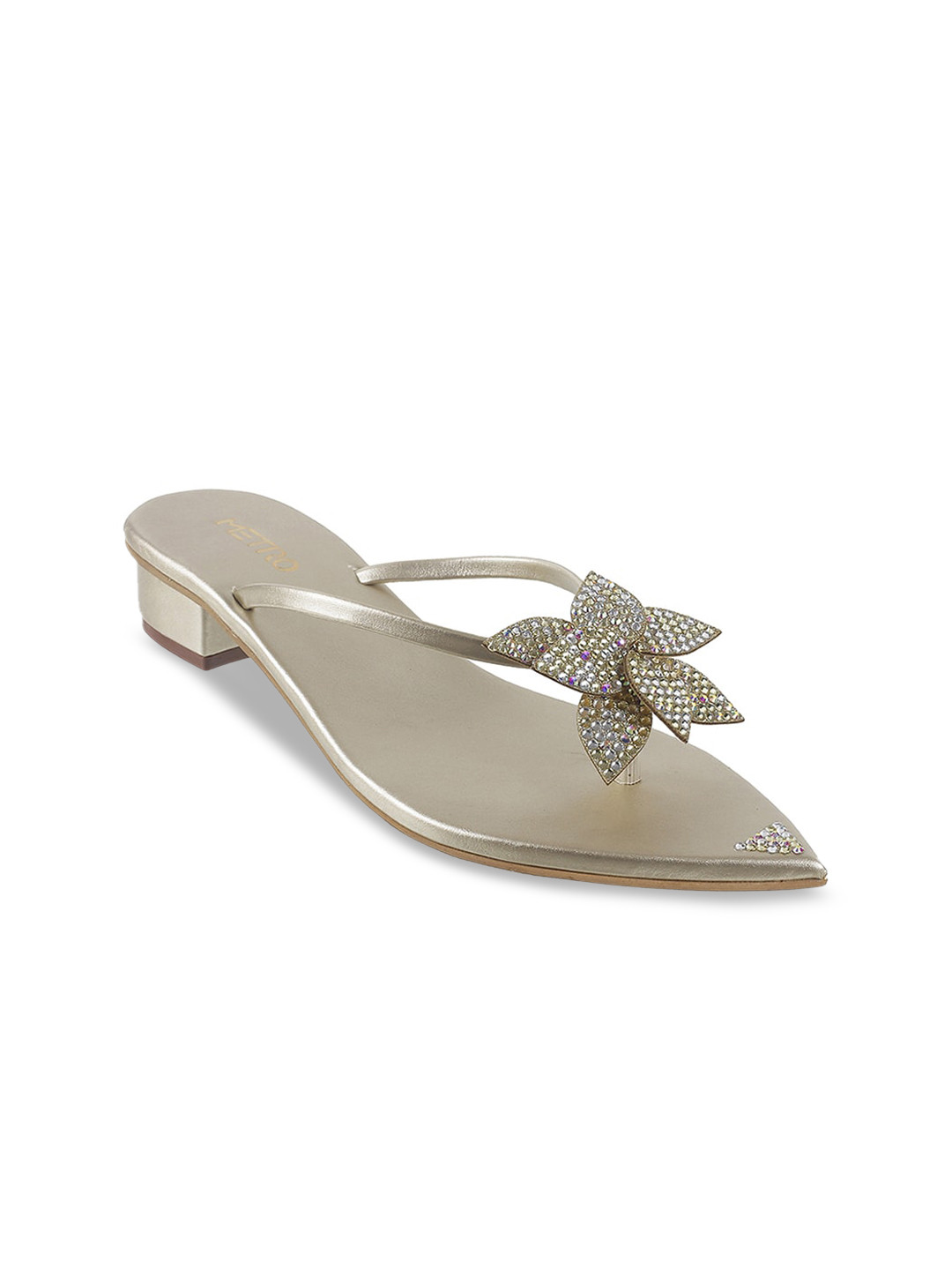 

Metro Women Gold-Toned Embellished Heels
