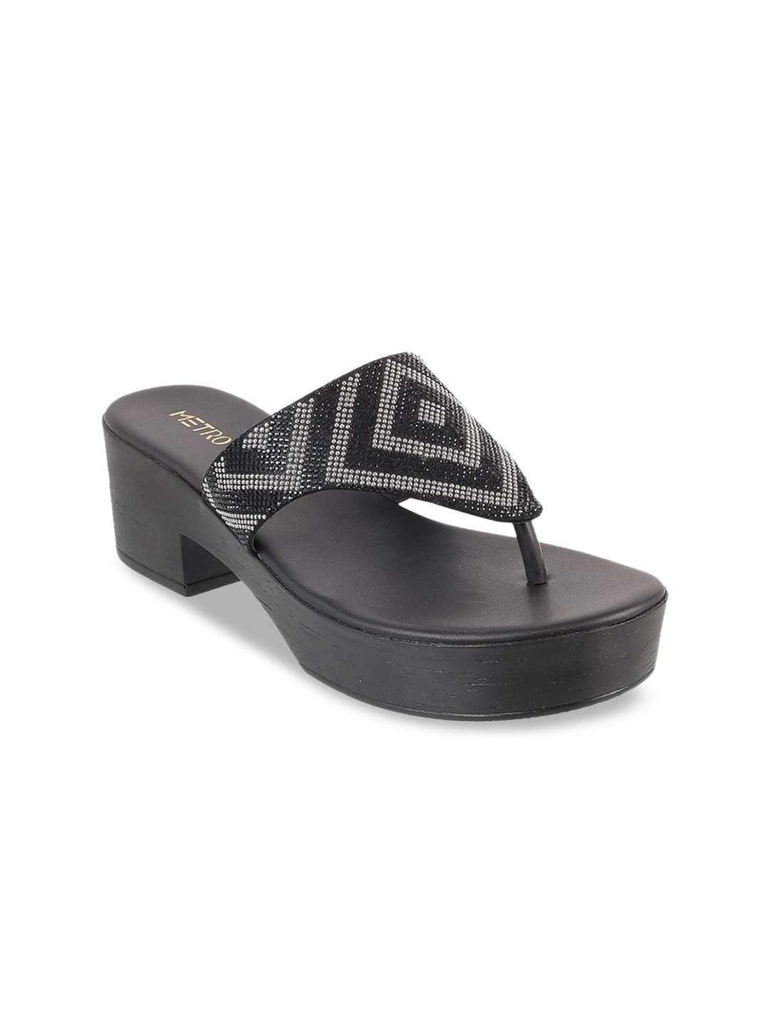 

Metro Women Black Embellished Sandals