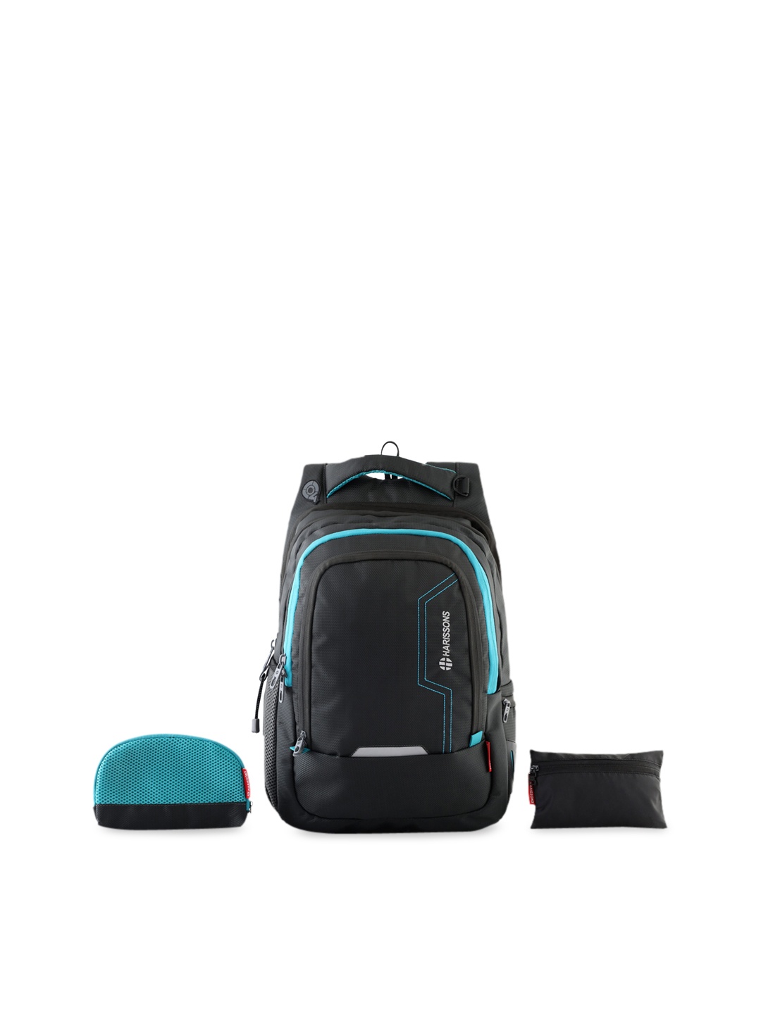 

Harissons Unisex Grey Brand Logo Embellished with Reflective Strip Backpack