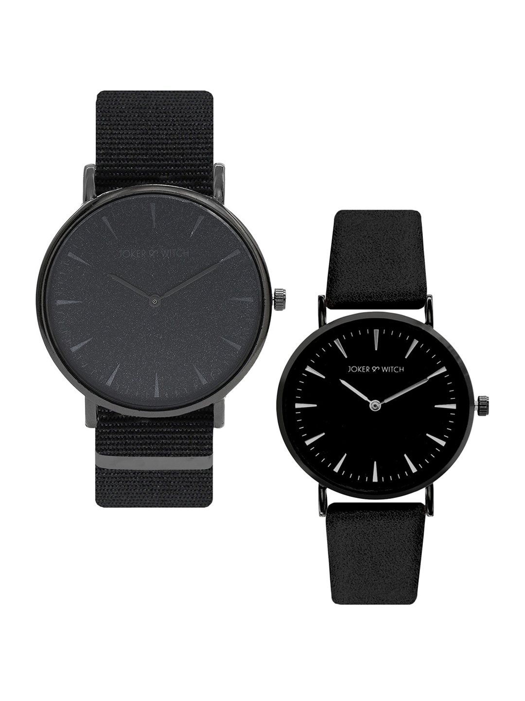 JOKER & WITCH Caleb & Hannah Couple Watch Gift Set JWCW195, Black