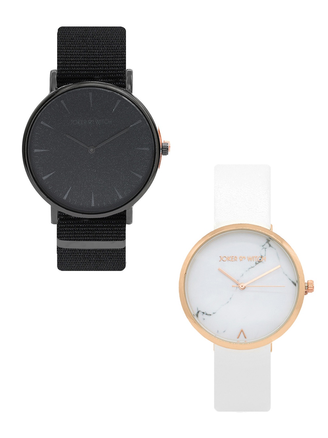

JOKER & WITCH Set Of 2 Cookie & Lyon Couple Watch Gift Set JWCW128, Black