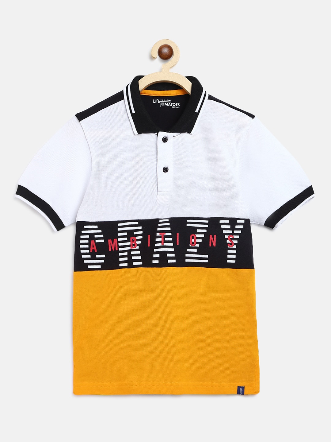 Lil Tomatoes Boys Multicoloured Colourblocked Polo Collar T-shirt With A Pen, Multi