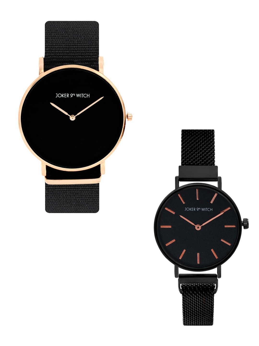 

JOKER & WITCH Black & Rose-Gold-Toned David & Maddie Couple Watch Gift Set JWCW130