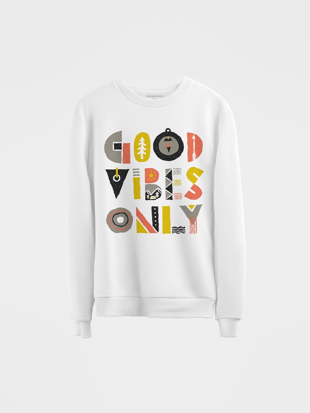 

THREADCURRY Kids White Printed Sweatshirt