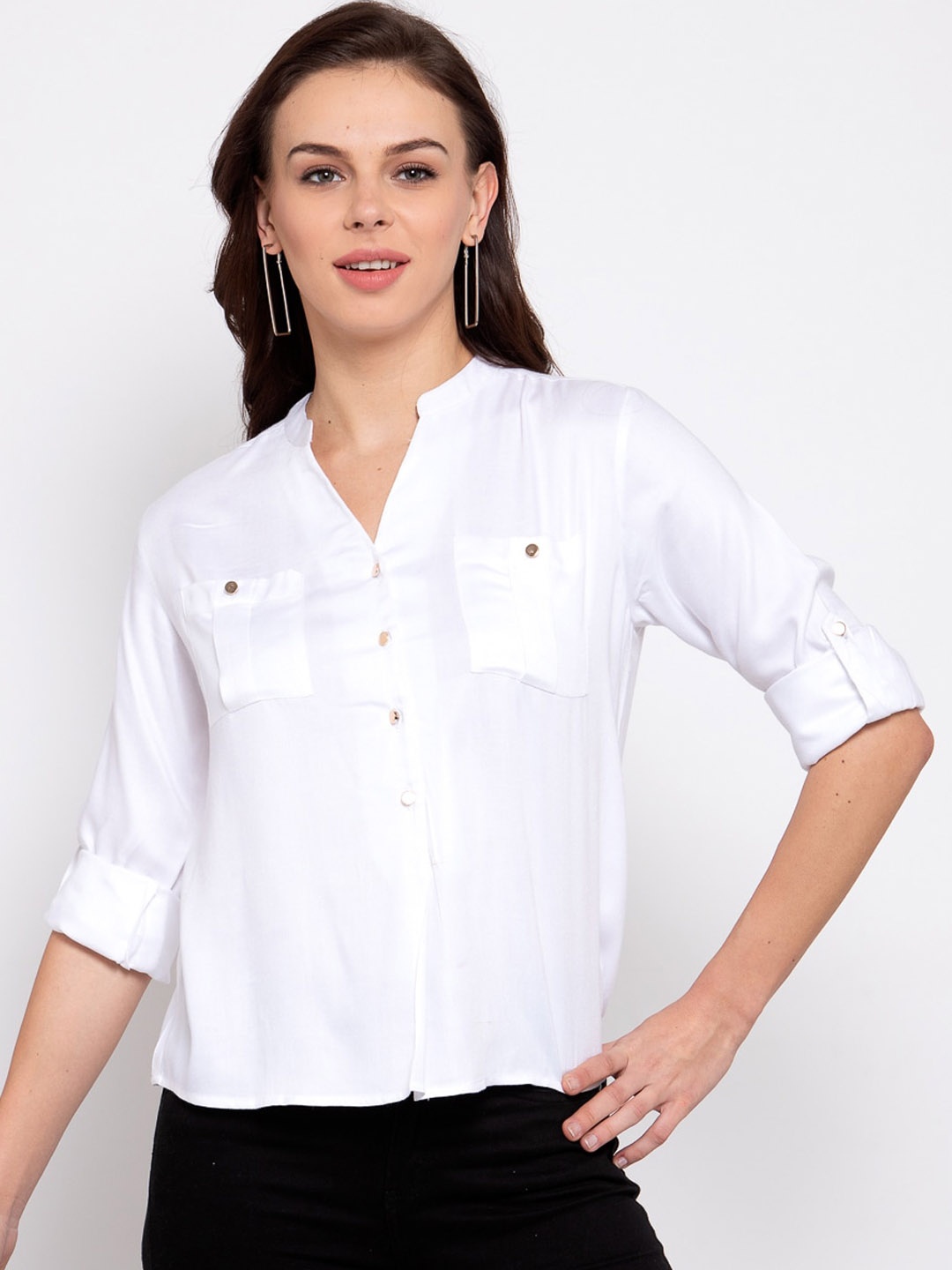 

Style Quotient Women White Boxy Solid Casual Shirt