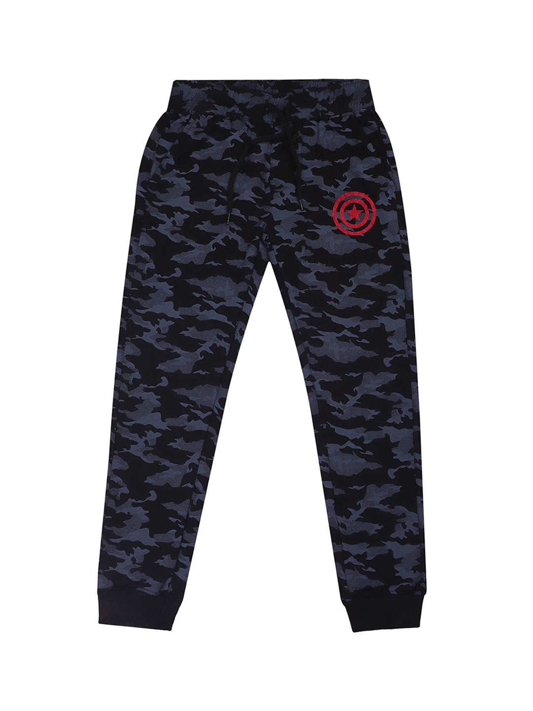 

Marvel by Wear Your Mind Boys Navy Blue & Grey Camouflage Printed Straight-Fit Joggers