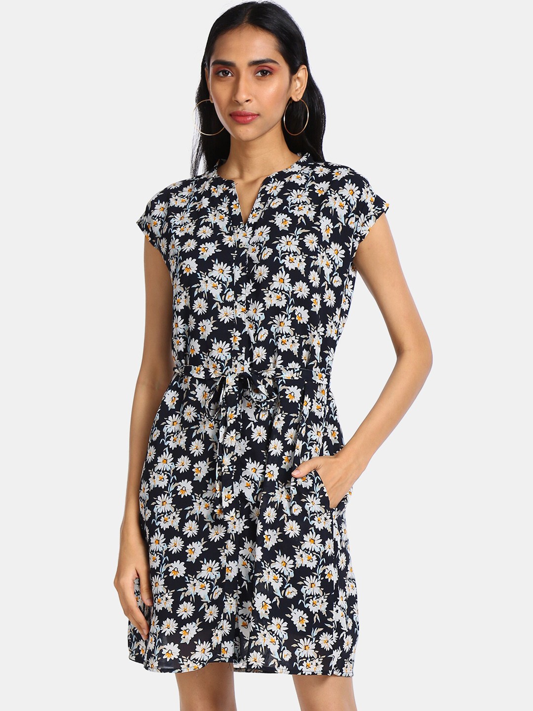 

Cherokee Women Blue Printed A-Line Dress