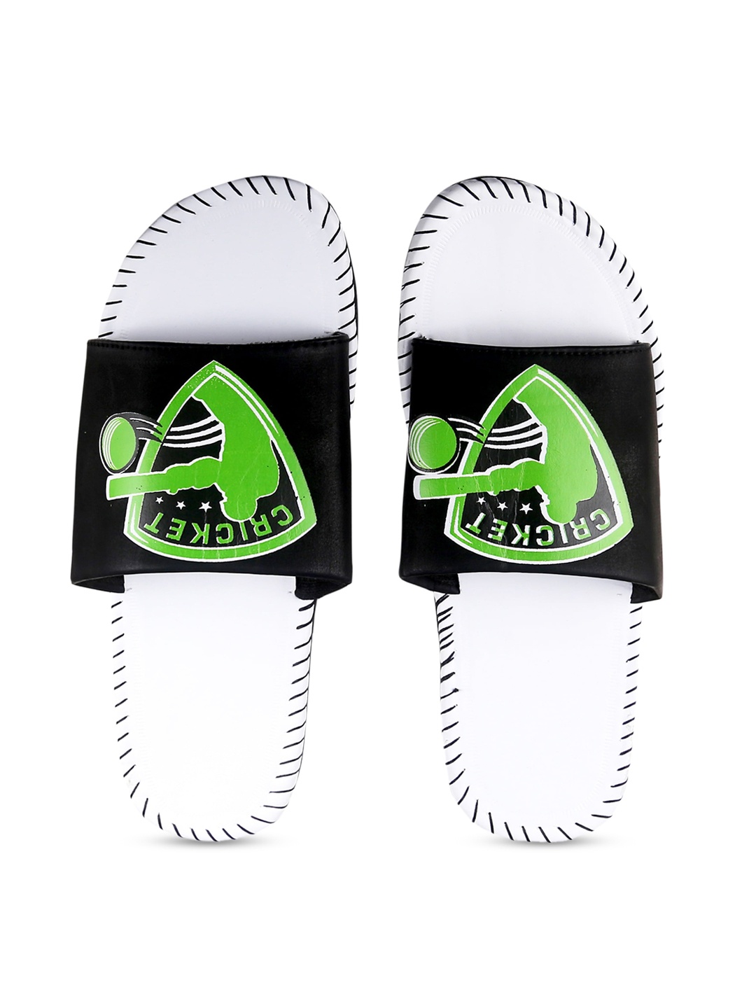 

Pampy Angel Men White & Black Printed Sliders