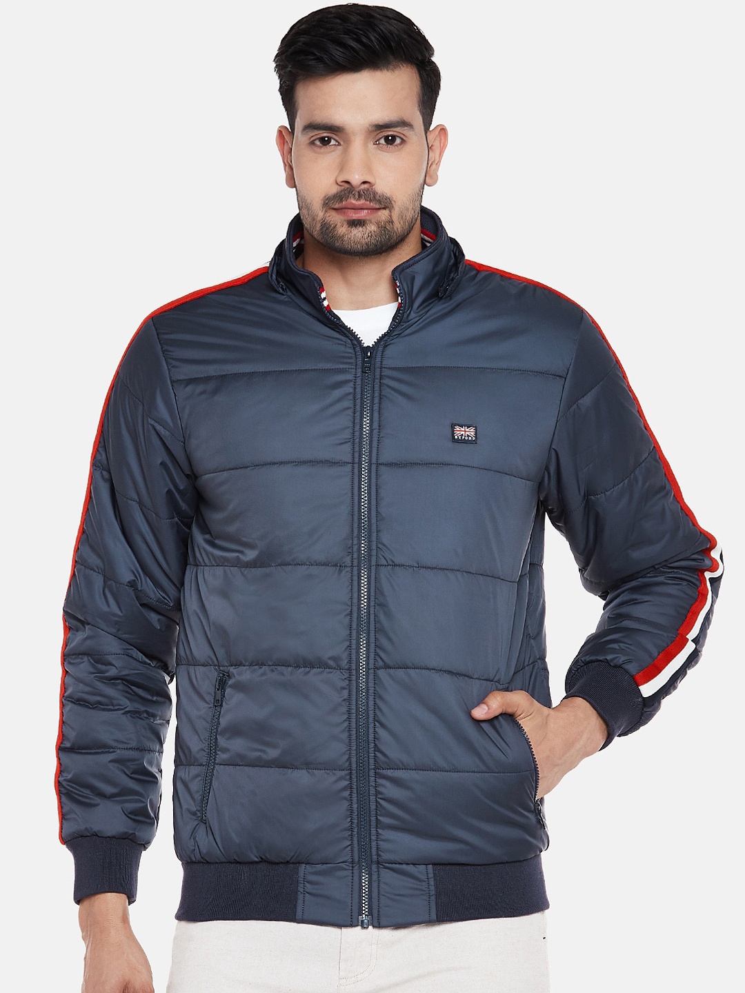 

BYFORD by Pantaloons Men Navy Blue Solid Padded Jacket