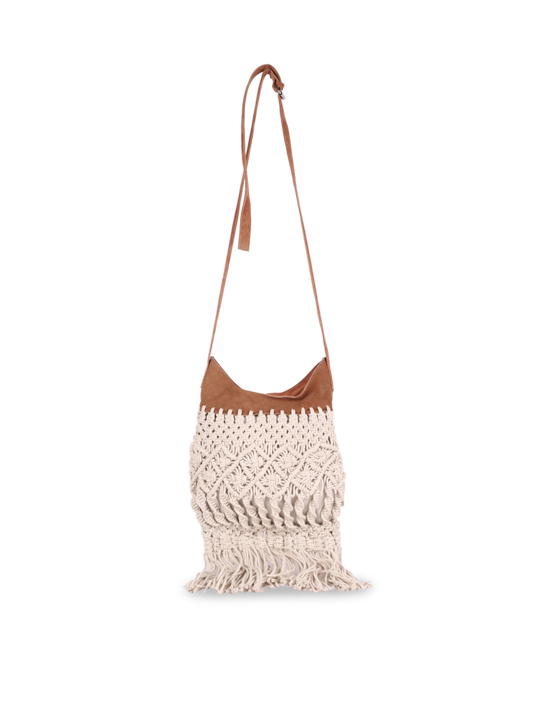 

ASTRID White Self Design Cotton Sling Bag