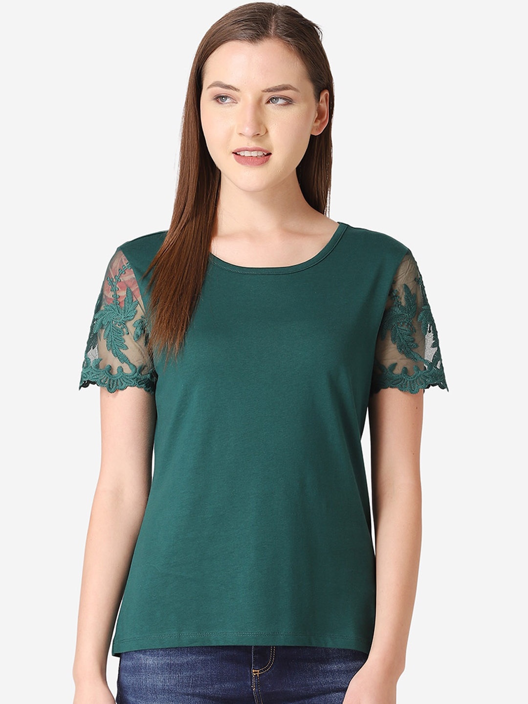 

Mode by Red Tape Women Green Solid Top