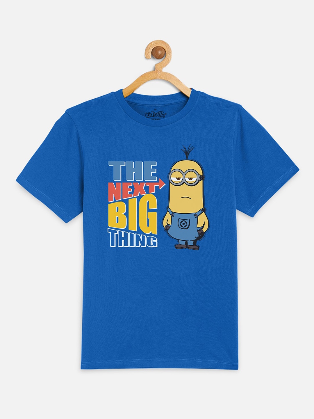 

Kids Ville Boys Blue Minions Printed Round Neck T-shirt