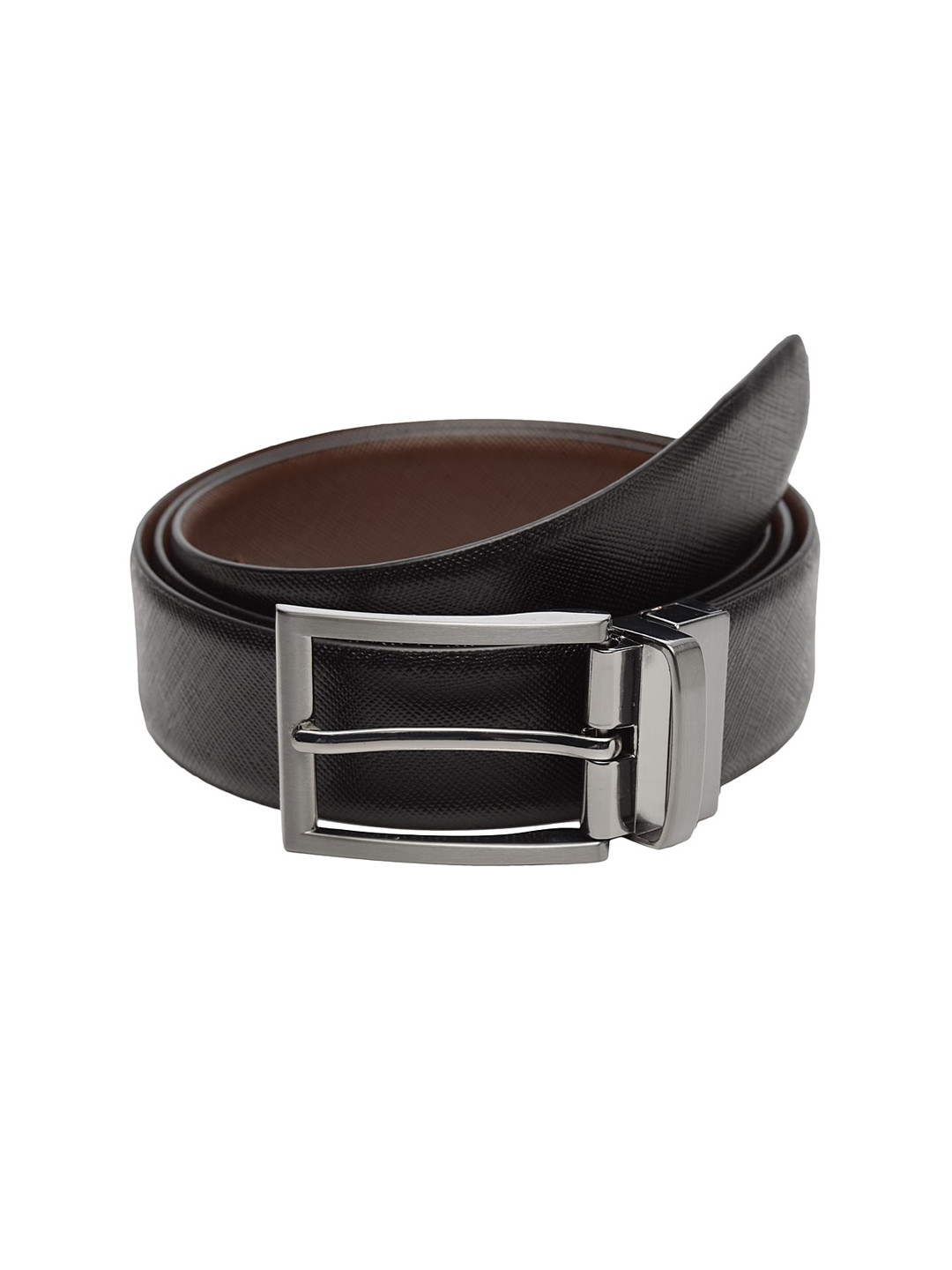 

WELBAWT Men Black & Brown Textured Belt