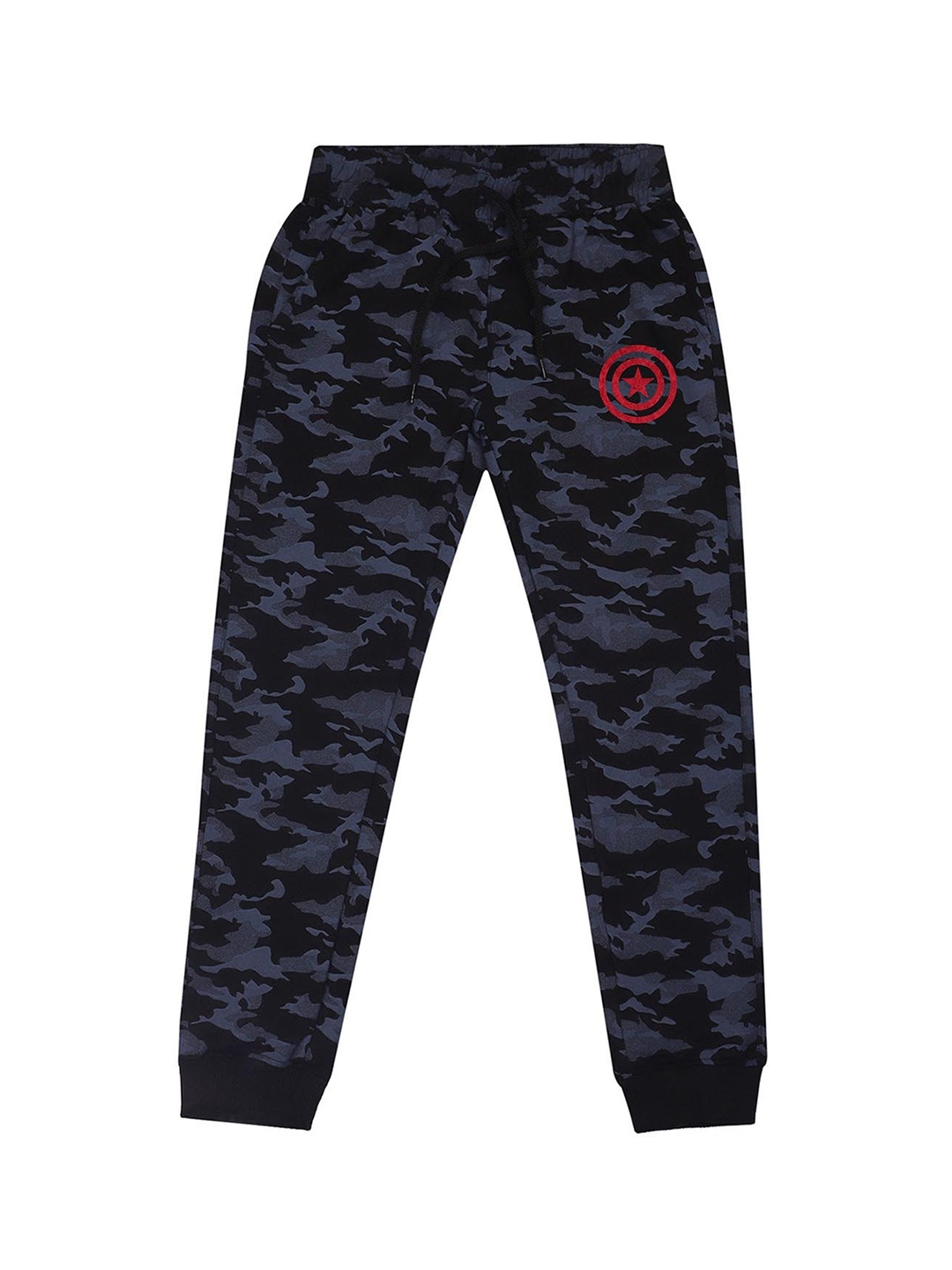 

Marvel by Wear Your Mind Boys Black & Grey Camouflage Printed Straight-Fit Joggers