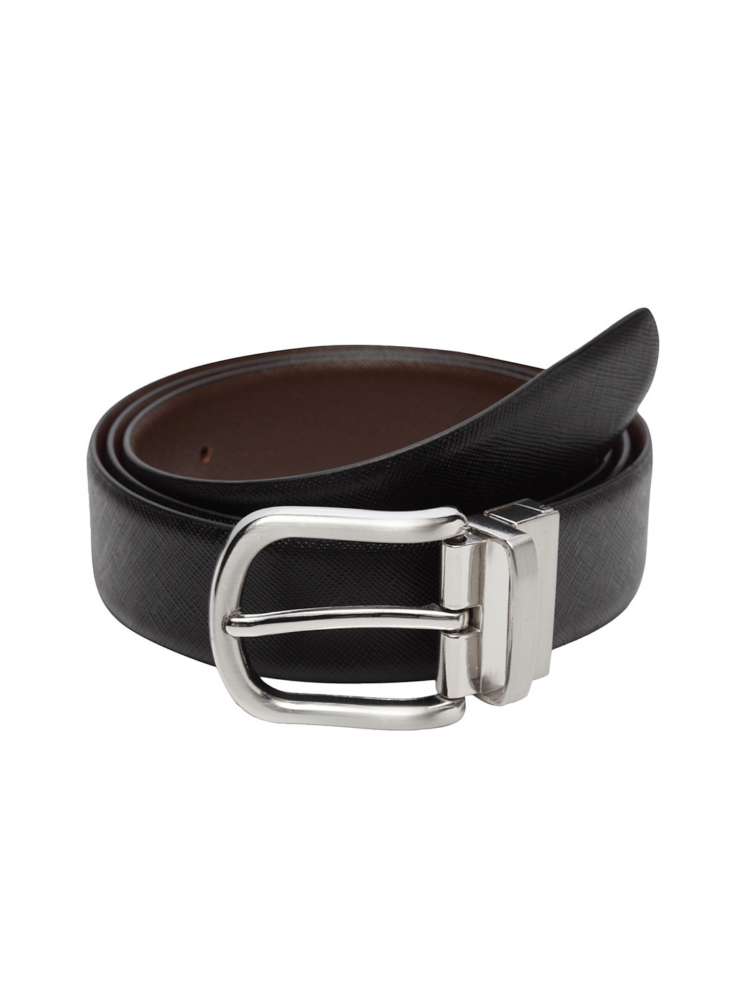 

WELBAWT Men Black & Brown Textured Belt