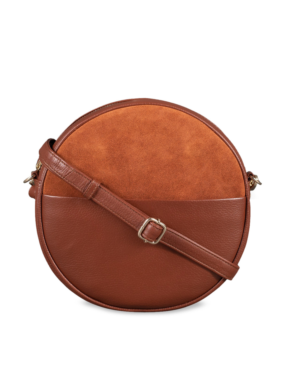 

MAI SOLI Women Tan Brown Solid Leather Messenger Sling Bag