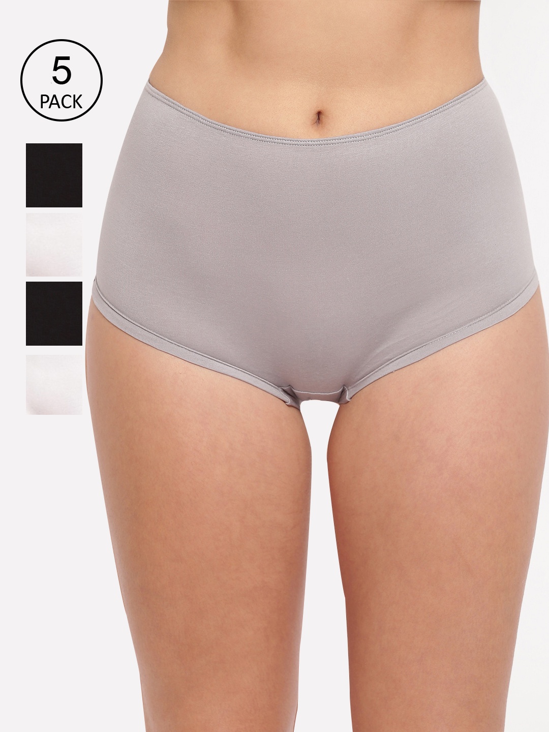 

BASIICS by La Intimo Women Pack Of 5 Solid Boyshorts-BS11B2G1W2, Black