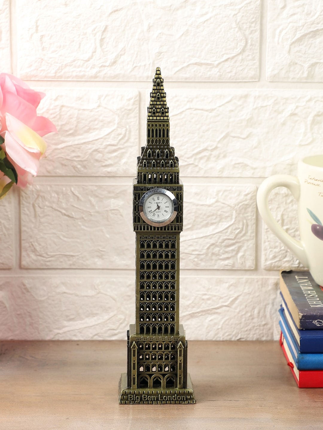 

EXIM DECOR Gold-Toned Textured Big Ben Miniature Showpiece