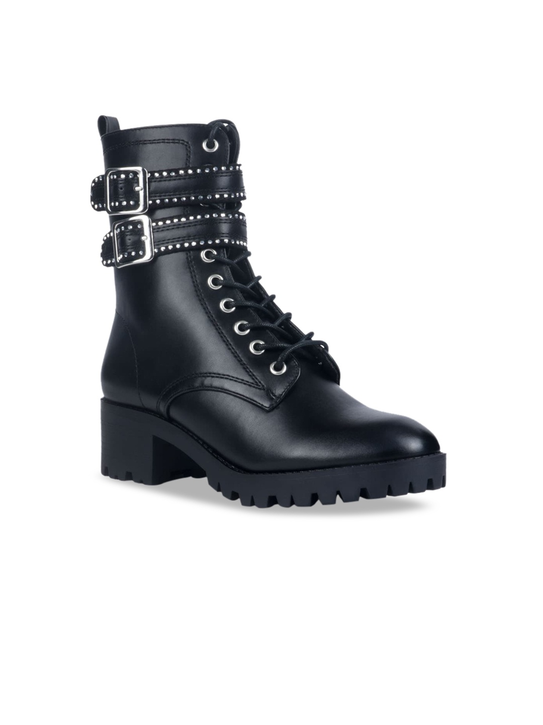 

London Rag Women Black Solid Heeled Boots
