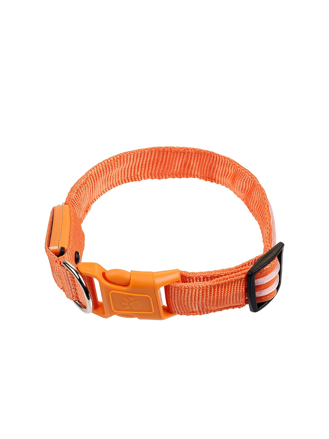 

7 PETS EMPIRE Orange White Self Design LED Dog Collar